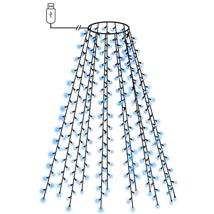 vidaXL Kerstboomverlichting met 210 LED's blauw net 210 cm