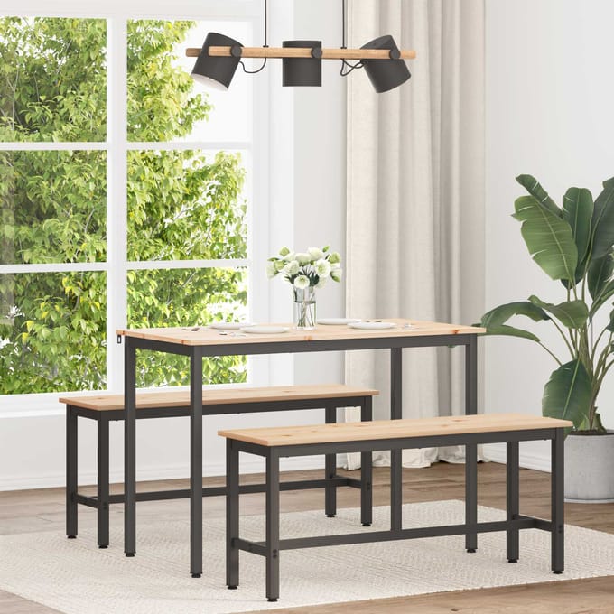 vidaXL - Eettafel - Naturel - 110 - x - 55 - x - 75 - cm - Massief - grenenhout