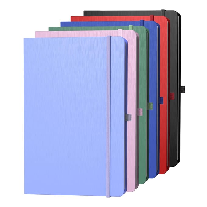Unyqoos® Set van 6 elegante A4 notitieboeken met harde kaft en accessoires