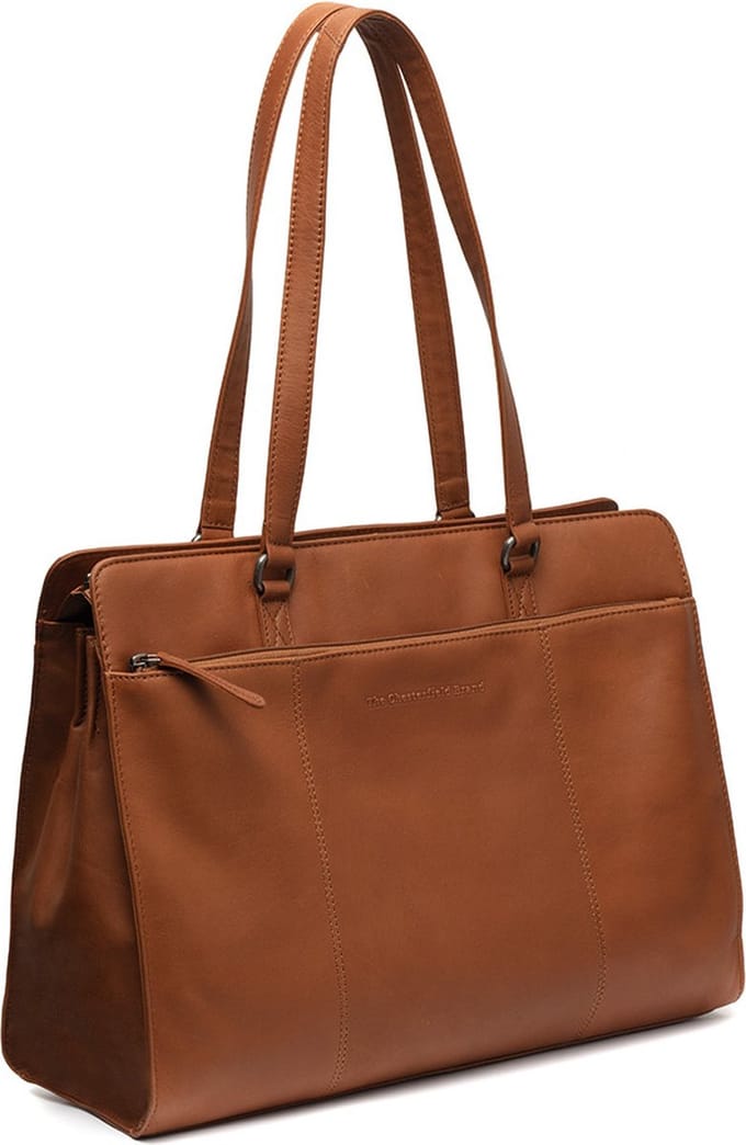 The Chesterfield Brand Laptoptas / Werktas - Dames - 15 inch - Leer - Waxed Pull Up - Cognac