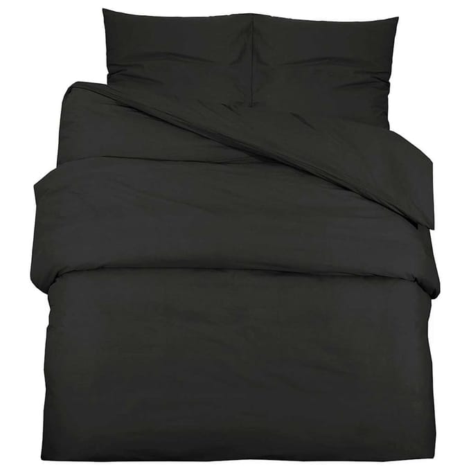 vidaXL - Dekbedovertrekset - lichtgewicht - 140x200 - cm - microvezel - zwart