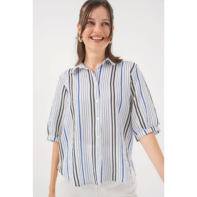 Gestreept Poplin Shirt