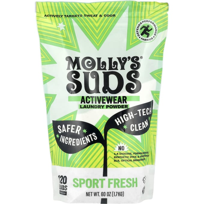 Molly'S Suds, Activewear Wasmiddelpoeder, Sport Fresh, 1,7 kg(60 oz) black