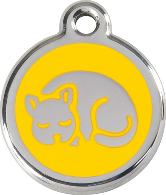 Red Dingo Kattenpenning 20 mm slapende kat geel