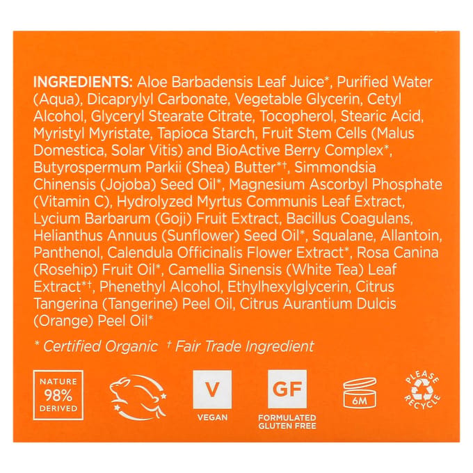Andalou Naturals, Crème régénératrice, Probiotique + C, Éclaircissante, 1,7 fl oz (50 ml) white