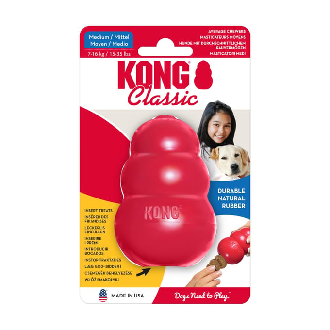 KONG Classic - Snackbal Honden Speelgoed - Rubber - 8.9 cm - Rood - Maat M