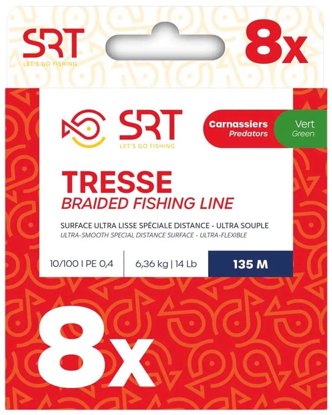 Sert 8x Gevlochten Vislijn 270 M Rood 0.120 mm