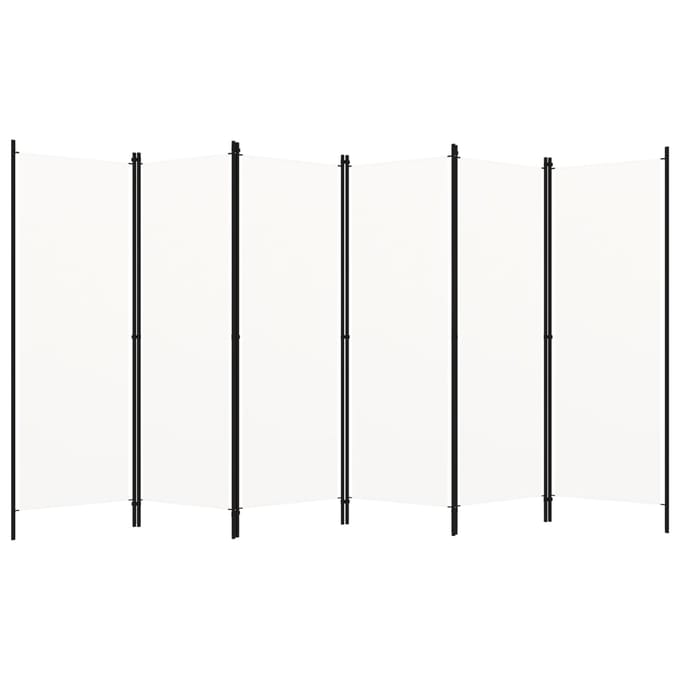vidaXL - Kamerscherm - met - 6 - panelen - 300x180 - cm - wit