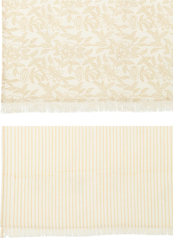 J-Line tafelkleed Indi - textiel - beige - 2 stuks