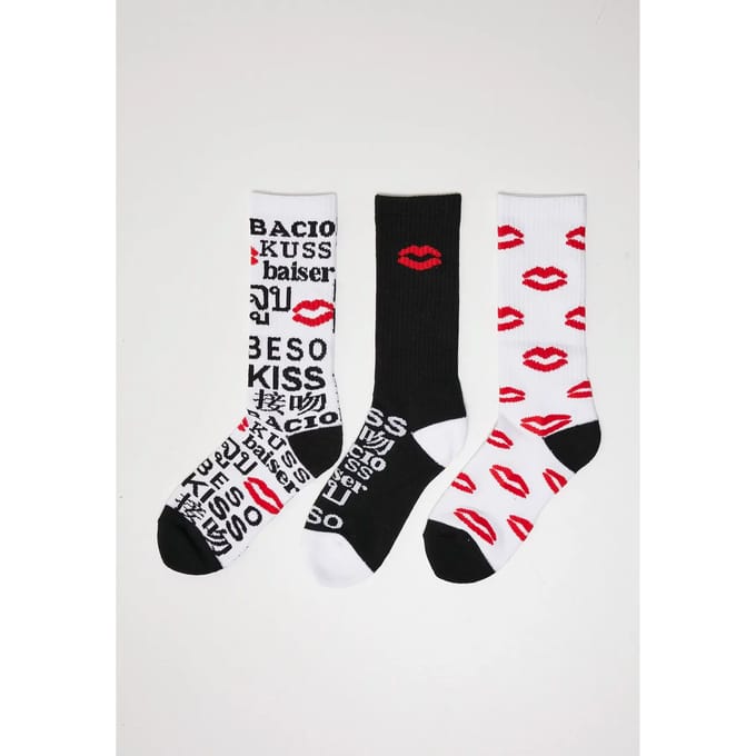 Mister Tee Kiss - Kiss 3-pack Sokken - 39/42 - Zwart/Wit