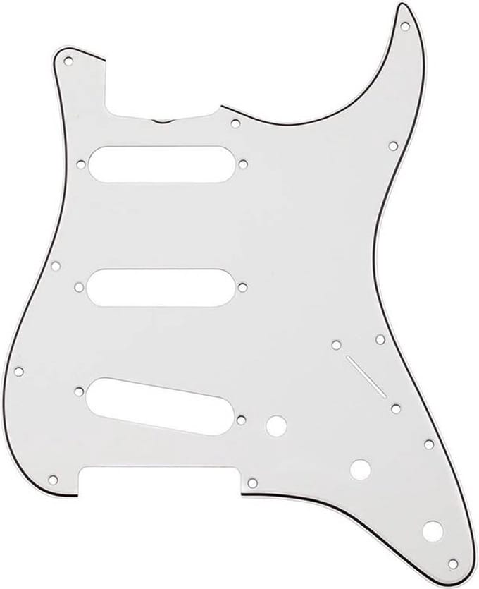 Fender 94392049 pickguard Pure Vintage '65 Stratocaster 3-ply eggshell 11-hole with nitrocellulose finish