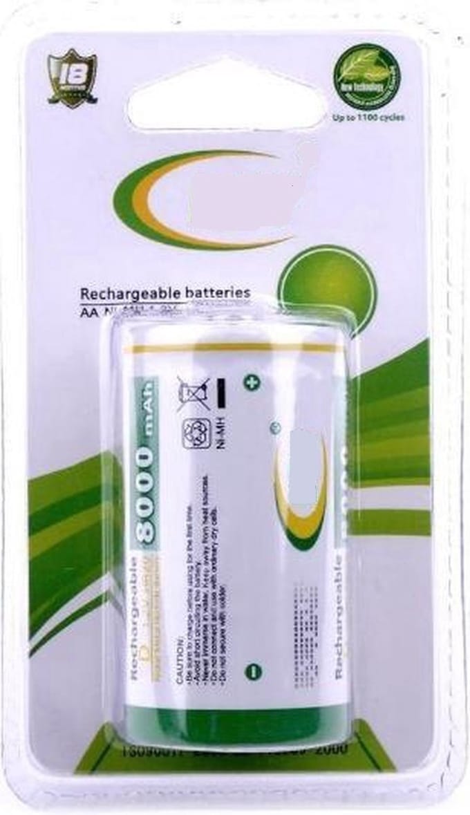 D HR20 Oplaadbare batterijen 8000mAh D Oplaadbare Batterijen NiMH 1 stuk