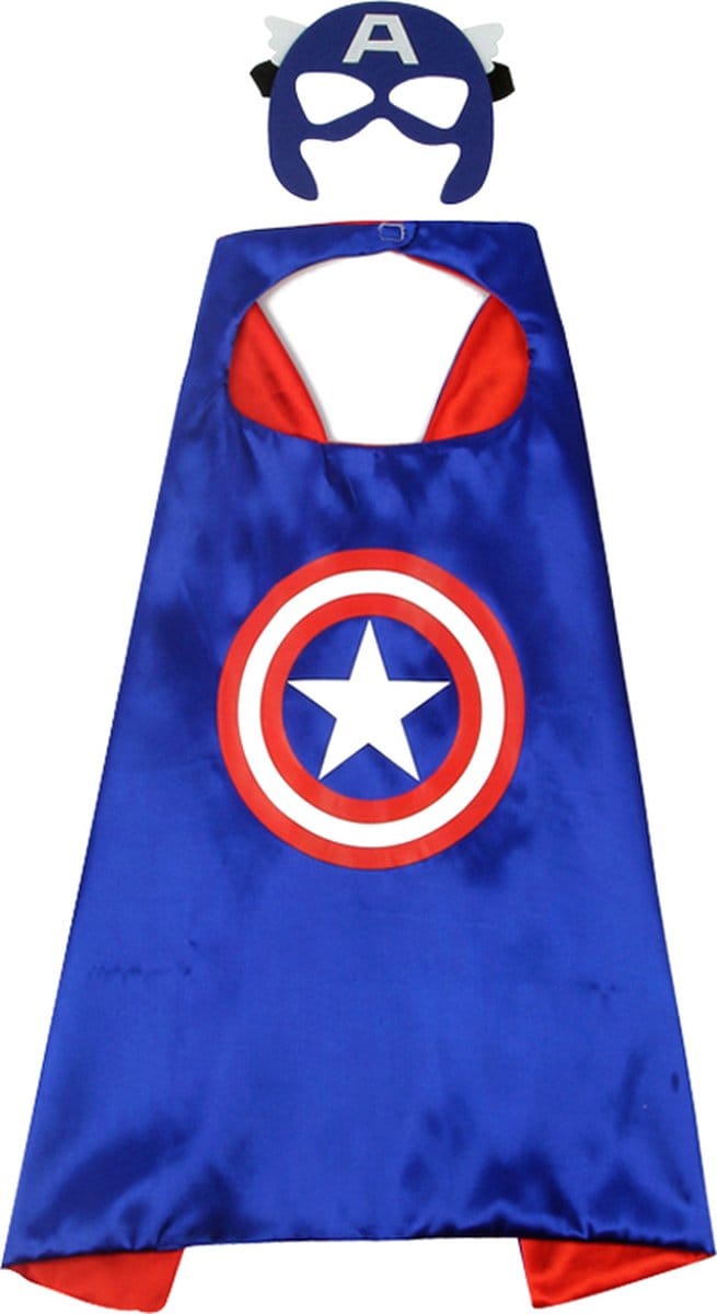 Captain America Cape - Superhelden Cape - Inclusief masker - Met armband