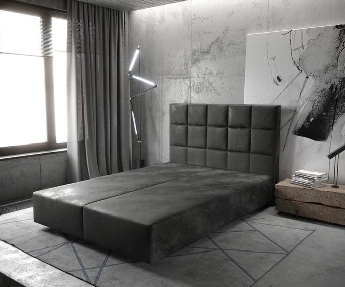 Boxspring-frame Dream-Fine microvezel antraciet vintage 160x200