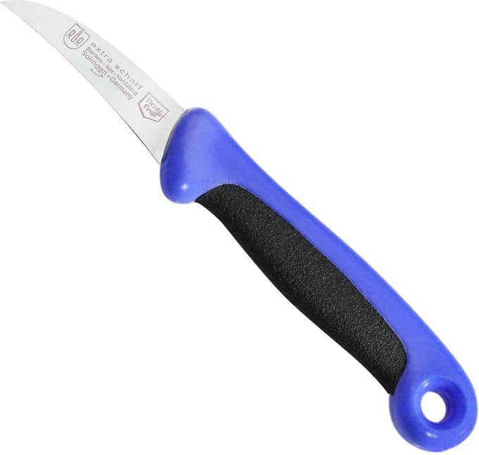 RÖR Solingen Schilmesje Extra Grip – RVS Lemmet Krom – 15 cm – Zwart met Blauw