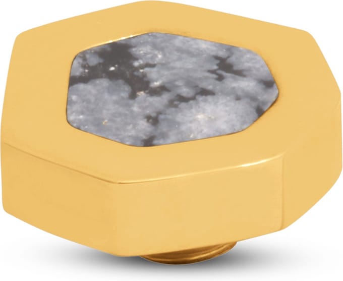 Melano Vivid Heptagon Steentje Black Picasso Goud