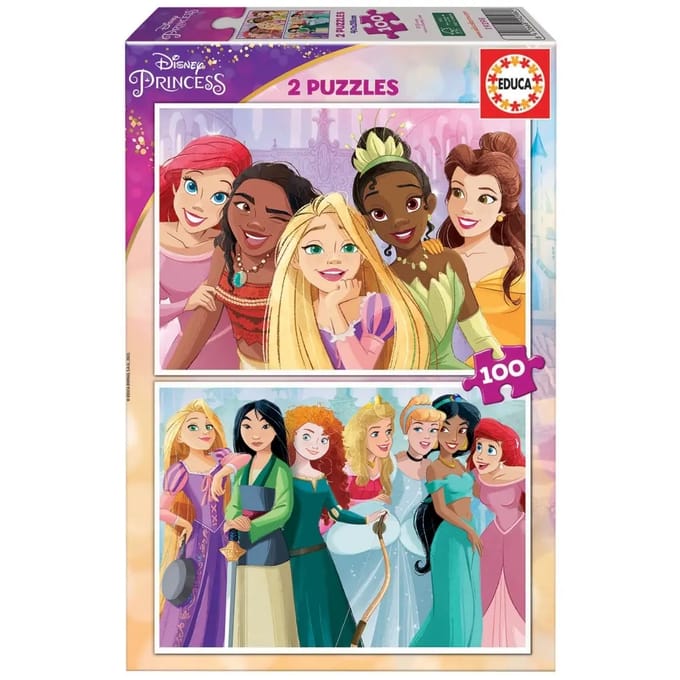 Puzzel van 2 x 100 stukken Educa Disney Princess