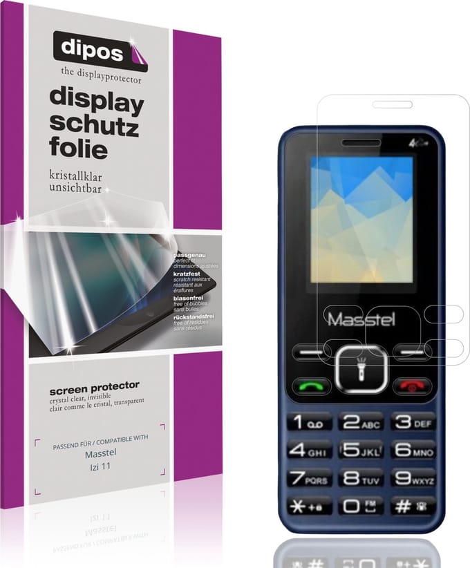 dipos – 4x Beschermfolie geschikt voor Masstel Izi 11 | Krasbestendige & heldere Screenprotector Ultra-Thin