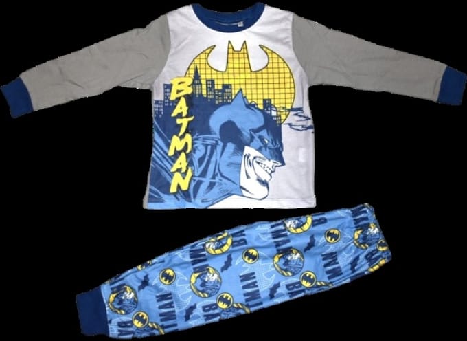 Batman Pyjama Jongens - Pyjamaset Grijs/Blauw - Maat 110/116 - Katoen - Kinderpyjama Lange Mouw