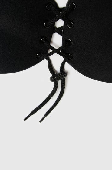 Hunkem ller PU Stick on bra Dames Plakbeha - Zwart - Maat E