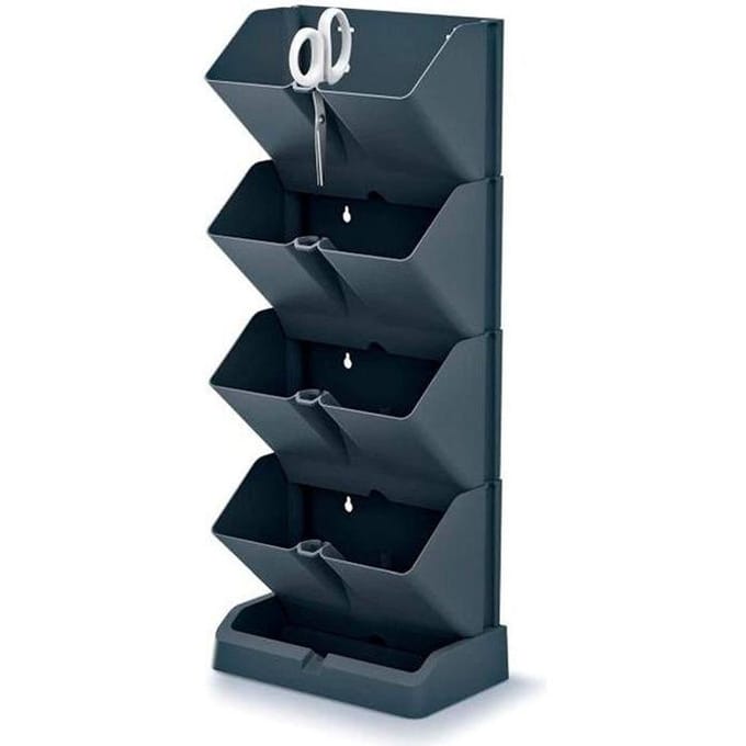 Prosperplast Verticale kruidentuin - Staand/hangend - Modulair - Antraciet grijs - 20x11x48 cm - Incl. kruidenschaar