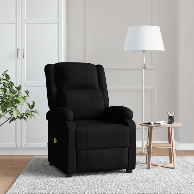 vidaXL - Massagestoel - stof - zwart
