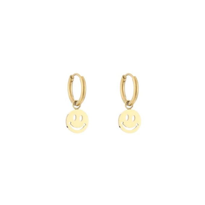 Bijoutheek JE12692 Oorhanger oorring Smiley Goud