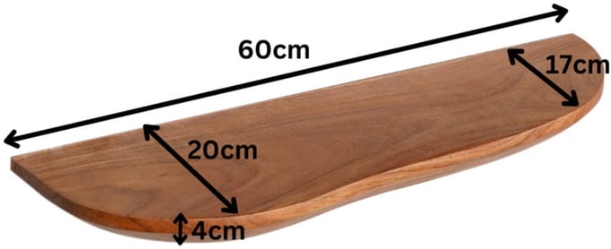 Starfurn Wandplank Live Edge - Naturel Hout - Set van 2