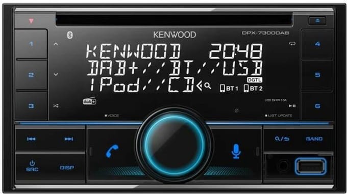 Kenwood DPX-7300DAB Autoradio dubbel DIN Aansluiting voor stuurbediening, DAB+ tuner