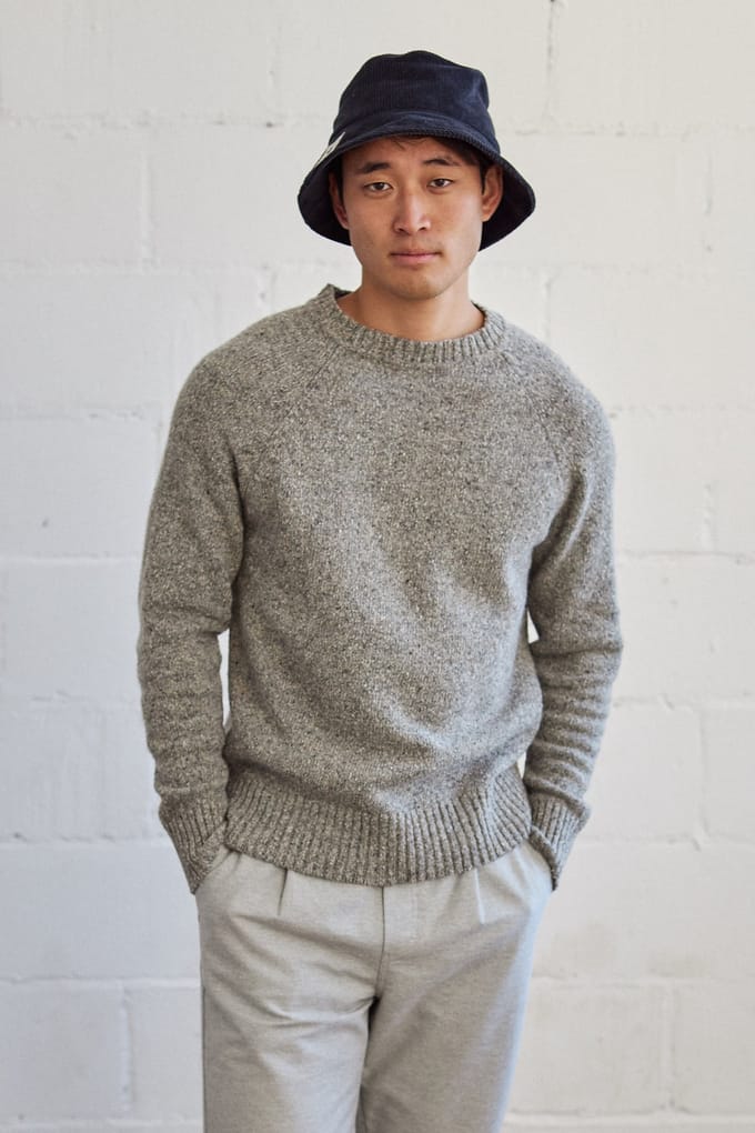 TWOTHIRDS Kefalonia Knit Melange Grey Multicolour Neps Maat: L | Sweaters Outlet | Heren | Grijs