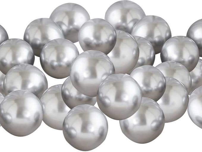 Ginger Ray - Ginger Ray - 40 Chrome Zilveren Ballonnen - 5 inch