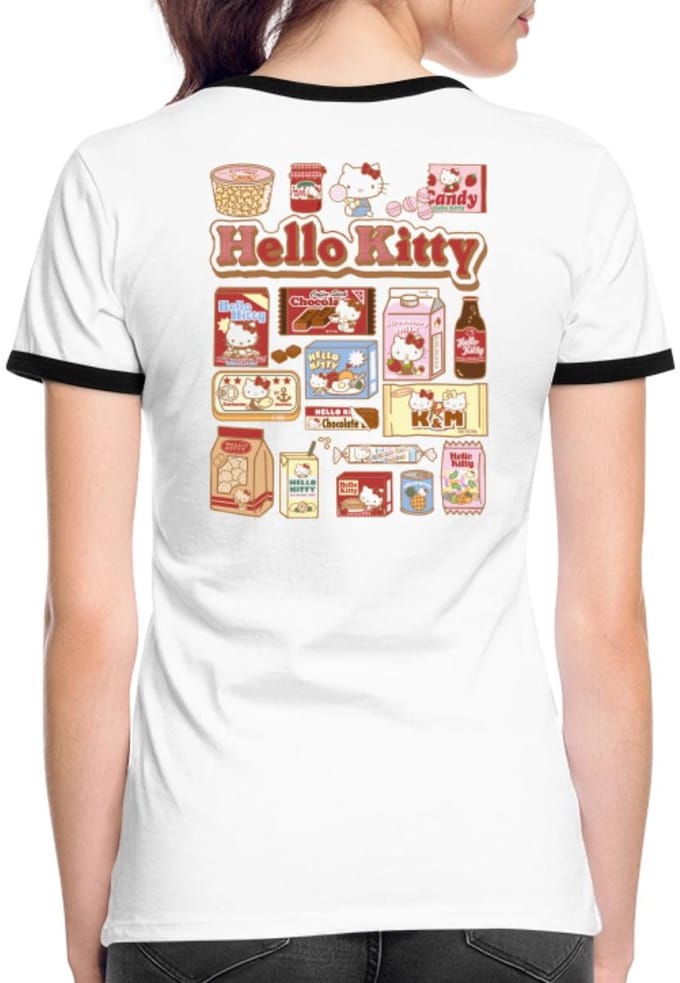 Hello Kitty Snack Collage Vrouwen Contrast Shirt