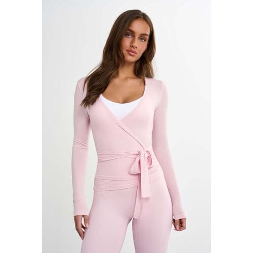 Famme Wrap Cardigan Pink L