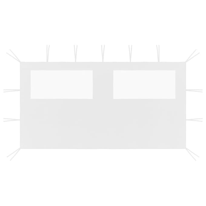 vidaXL - Prieelzijwand - met - ramen - 4x2 - m - wit