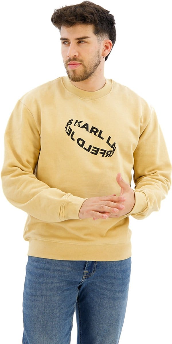 Karl Lagerfeld Jeans Reg Multi Ring Sweatshirt Geel L Man