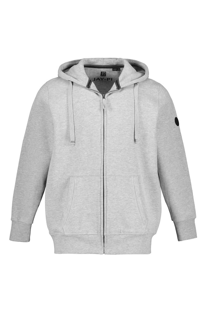 JAY-PI - Heren - Hoodie-jack sweat - Grijs melange - Maat L