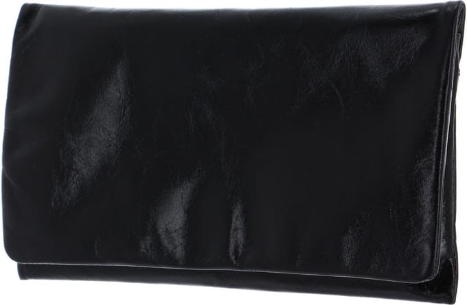 abro Leren Koppeling Avondtas Leather Athene Clutch Bag Black / Gold Zwart