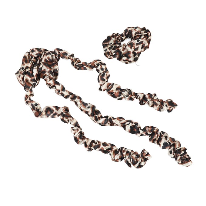 Hittevrije Krultang Met Scrunchie Hittevrije Krulstaaf Hoofdband Slaap Haarrollers Styling kleur luipaardprint