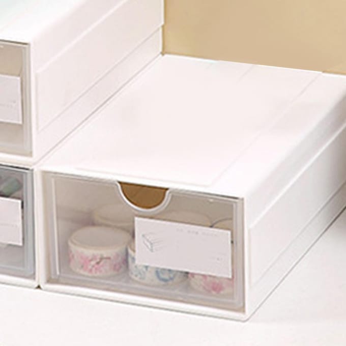 Lade Opbergdoos Plastic Desktop Lade Opbergorganizer Ruimtebesparend Multifunctionele Lade white