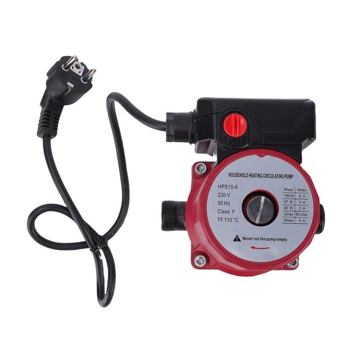 Warmwatercirculatiepomp 65L min 46W 67W 100W 3 Snelheden Afgeschermde Circulatiepomp voor Verwarmingssysteem NPT 1 Inch Pijp