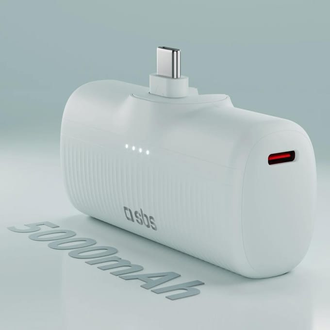 Batterie externe EcoPower 5000 mAh 10W avec port USB-C intégré - gris