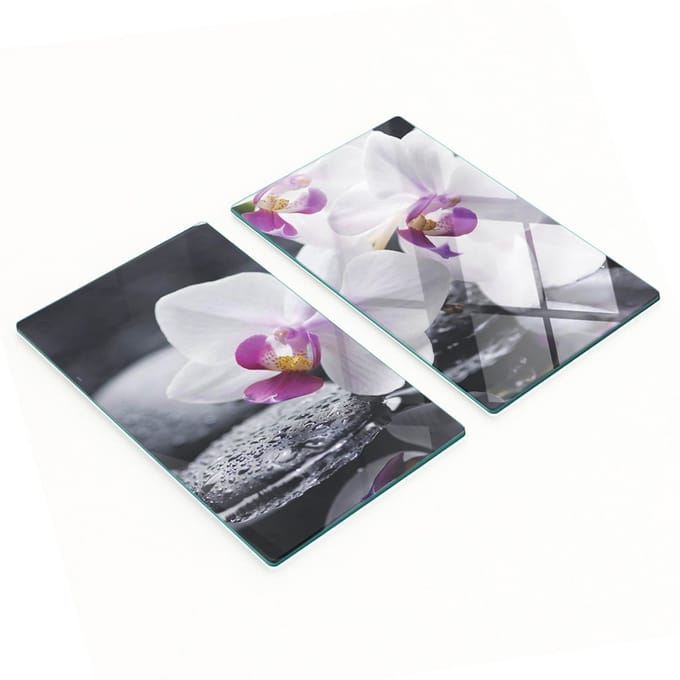 Multifunctionele decoratieve glazen snijplanken voor de keuken, orchidee, 2x30x52 cm