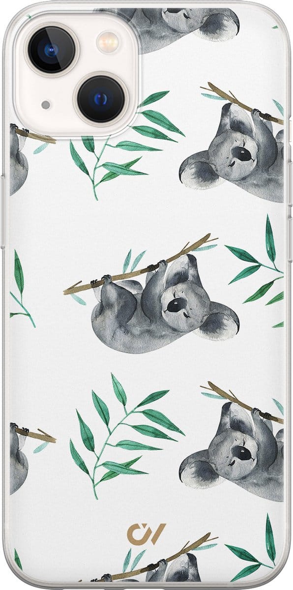 Hoesje geschikt voor Apple iPhone 13 - Koala Print - - Wit - Apple - Casevibes