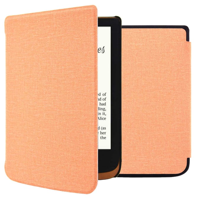 imoshion Canvas Sleepcover Bookcase voor de Pocketbook Touch Lux 5 / HD 3 / Basic Lux 4 / Vivlio Lux 5 - Peach