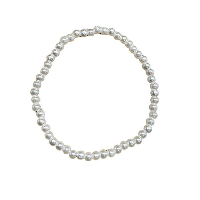 Parel armband- Stretch- 4 mm -wit- 18 cm- synthetische - Charme Bijoux