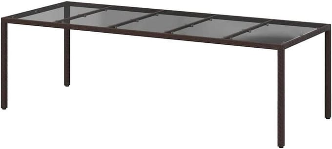 Tuintafel - Eettafel Buiten - Buiten Eten - Stabiel Stalen Frame - 250 x 100 x 75 cm - Bruin