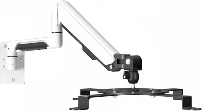 Projectorbeugel - Ophangbeugel - Thuisbioscoop Inrichten - Universeel Roterend - Dubbele Sectie - Wit