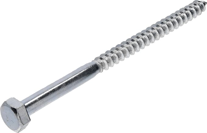 Houtdraadbout. M7 x 110mm. lang. 25 stuks Houtfret. Gegalvaniseerd. Ifix.