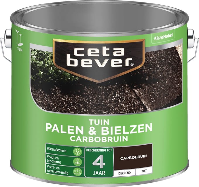 Cetabever - Tuinbeits Palen & Bielzen Beits Carbobruin - Carbobruin - 2,5 L