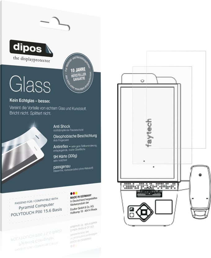 dipos – 2x Matte Pantserfolie geschikt voor Pyramid Computer POLYTOUCH PIXI 15.6 Basis | 9H Screenprotector